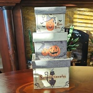 Halloween Themed Decorative Boxes - For Decor or Storage, Set of 3